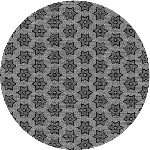 Ahgly Company Indoor Round Patterned Gunmetal Gray Area Rugs, 3' Round