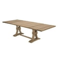 thumbnail image 4 of Rustic Natural Wood 9pc Dining Set with Extendable Table + Beige Linen Chairs, 4 of 6
