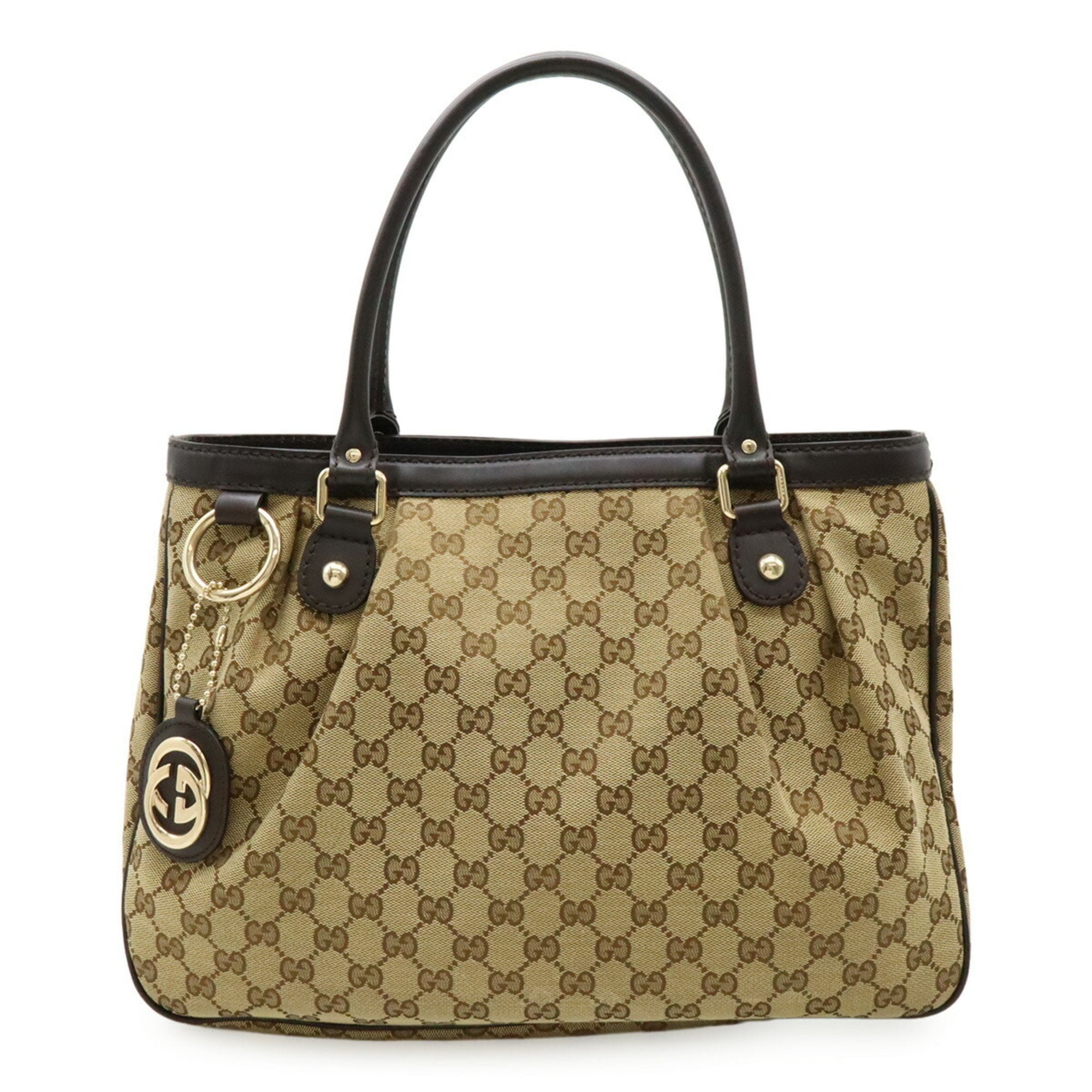 Pre-Owned Gucci GG Twins 232957 Women's Canvas Tote Bag Beige
