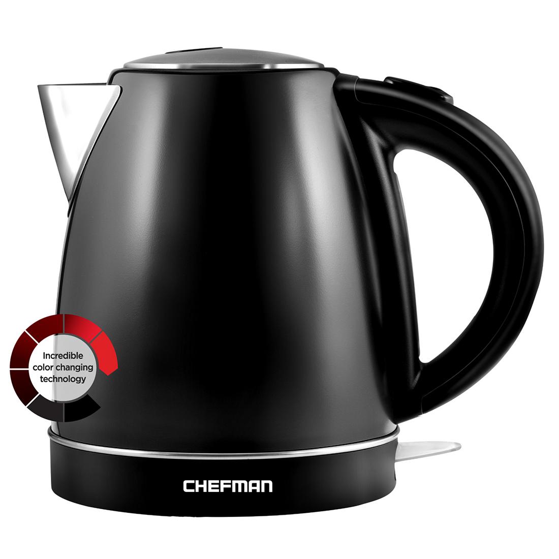 Chefman Color Changing Electric Kettle Black