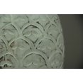 thumbnail image 3 of Rustic White Carved Wood Tropical Pineapple Decor Statue, 3 of 3
