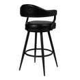 thumbnail image 2 of Armen Living Indoor Amador 26" Counter Height Barstool in a Black Powder Coated Finish and Vintage Black Faux Leather, 2 of 8