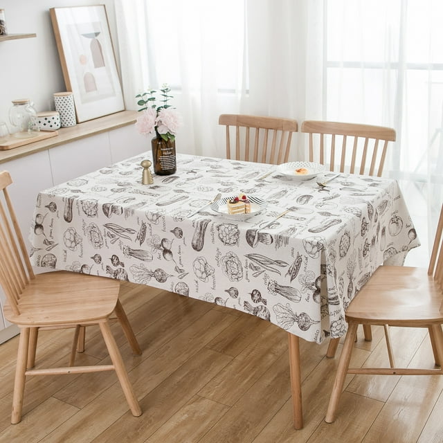 1 pieza de mantel Rectangular con bonito patrón vegetal, mantel de algodón y lino a prueba de polvo para cocina, comedor, decoración de Buffet (140x180cm) TUNC Sencillez