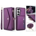 thumbnail image 2 of For Samsung Galaxy S26 5G【RFID Blocking】 Multi functional  2-in-1 split Soft PU Leather Wallet Case Magnetic Flip Cover Multi-Card Slots Zipper Pocket With Detachable Shoulder Strap And Wrist Strap, 2 of 9