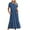 Dark Blue AA, variant on Stamzod Womens Dresses Casual Loose Tiered Ruffle T Shirt Dress Summer Solid Color Crew Neck Short Sleeve Flowy Long Dresses for Women with Pockets Hot Pink AA XXL