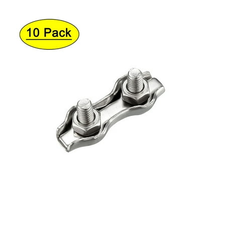

10 Pcs Duplex Wire Rope Clip Cable Clamp Suit For 0.8-1.5mm Rope