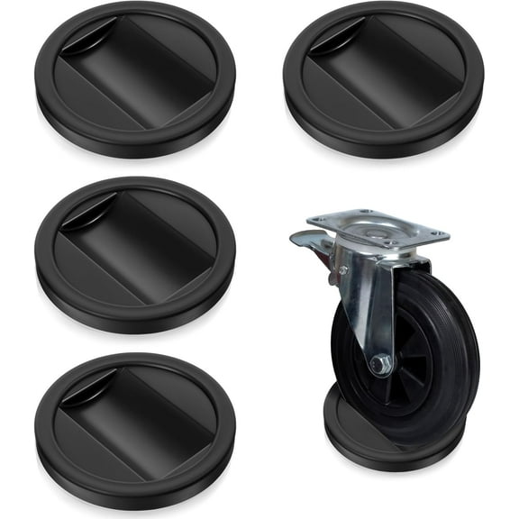 LOLIPPYY 6pcs Bed Stoppers Furniture Cups Black Rubber Casters Wheel Stoppers - Sofa Bed Chairs Non Slip Office Chairs Sofa Floor Grippers