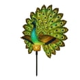 thumbnail image 2 of Solar Peacock Ground Stake Light, Crackle Glass Metal Yard Decor for Garden, 2 of 8