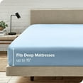 thumbnail image 4 of Bare Home 2-Pack Fitted Bottom Sheets Twin - Premium 1800 Ultra-Soft Wrinkle Resistant Microfiber - Deep Pocket (Twin, Light Blue) Twin - 2 Pack Light Blue, 4 of 8