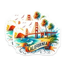 (2 Pack) California Golden Gate Bridge Magnets - Beach Magnets - Travel Souvenir - San Francisco Decor - Vacation Keepsakes - 5" On Longest Side - for Cars, Fridges, Toolboxes - Made in USA - MAG6890