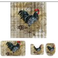 thumbnail image 2 of Chickens Print Shower Curtain Set Rustic Bathroom Set Farmhouse Rugs Toilet Lid Cover Bath Mat Farm Animals Shower Curtain, 2 of 8