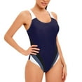 thumbnail image 2 of Leesechin Plus Size Swimwear One Piece Clearance Women Sports Swimwear Conservative Color-blocking Cute Backless Swimwear, 2 of 5