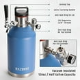 Razorri 128oz Stainless Steel Beer Growler, DoubleWall Vacuum