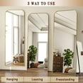 thumbnail image 6 of YVANLA 26"x71" Top Rounded Corner Full Length Floor Mirror with Aluminum Alloy Frame, Gold, 6 of 7