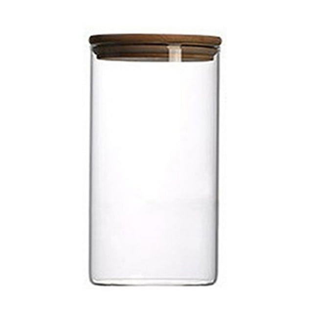 AMERTEER Bocal de Rangement de Cuisine en Verre Transparent à Haute Cylindre avec Couvercle