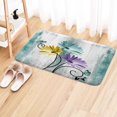 thumbnail image 2 of Rustic Farmhouse Bath Mat, Farm Cyan Daisy Floral Flowers Butterfly Country Wooden Bath Rug for Bathroom, Grey White Bath Mat Soft Non Slip Bath Rugs, 16X24IN, 2 of 6