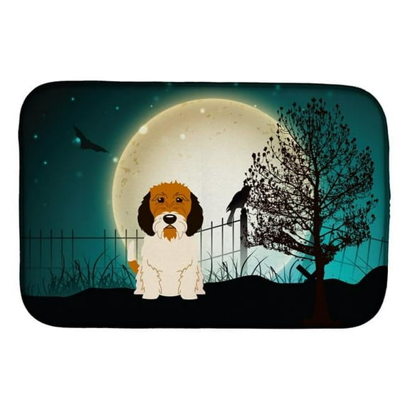 Halloween Scary Petit Basset Griffon Veenden Dish Drying Mat