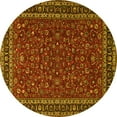 thumbnail image 1 of Ahgly Company Machine Washable Indoor Round Persian Yellow Traditional Area Rugs, 4' Round, 1 of 4