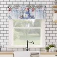 thumbnail image 4 of Christmas Blue Snowman Valances for Windows Winter Snowflake Pine Leaf Xmas Ball Rod Pocket Curtain Valance Window Treatment Short Curtains for Kitchen Living Room, 60"x14", 4 of 5