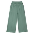 thumbnail image 6 of Gyexs Girls Oversized Wide Leg Sweatpants Drawstring Kids Baggy Straight Leg Track Pants Casual Plain Pockets (Toddlers, Light Green, 2-4 Years), 6 of 8