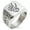 Silver, variant on Stainless Steel Ferocious Bear Claw Geometric Pattern Biker Style Polished Ring