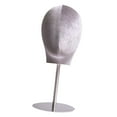 thumbnail image 3 of Toysmith Manikin Head Hat Display Head Display Hair Hats and Hairpieces Metal Base Multipurpose for Headphones Glasses Jewelry Scarves gray velvet, 3 of 9