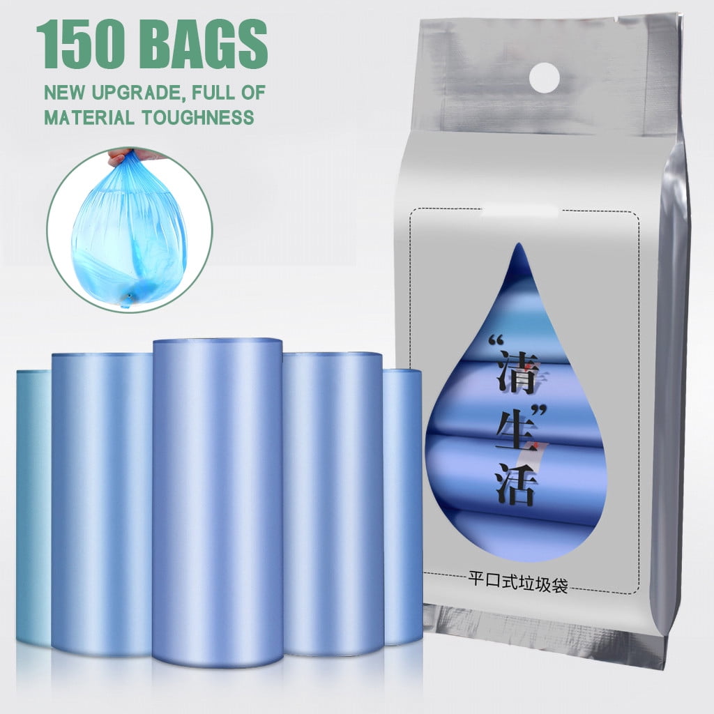 5 Rolls 150PC Trash Bags Durable Disposable Plastic Household Kitchen