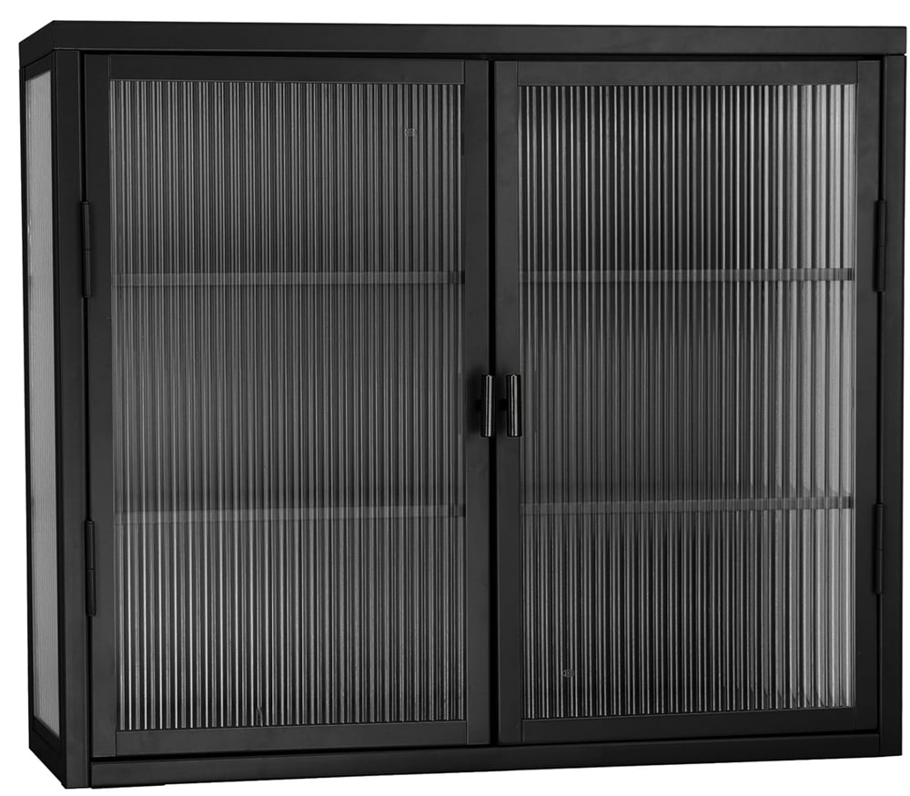 Haze Double Glass Door Wall Retro Style Metal Glass Wall with Detachable