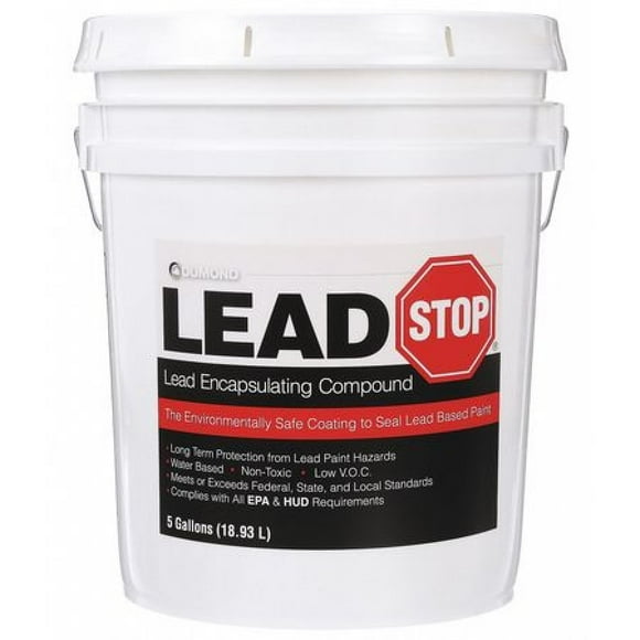 Lead Stop Encapsulating Compound, Long Lasting Barrier From Lead Based Paints, Non-Toxic, Safe, No Hazardous Fumes, No Odor (5 Gallons)