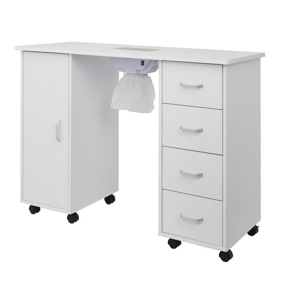 Winado 4 Removable Drawers Professional Nail Table with Fan,White