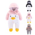 thumbnail image 4 of Coerni Toddler Baby Boys Girls Fleece Jumpsuit Boys Soft Warm Sherpa Onesie Zip Up Long Sleeve Cute Bear Hooded Winter Rompe𝐫, 4 of 4