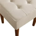 thumbnail image 3 of Pemberly Row Modern / Contemporary Aria Square Tufted Stool Antique Ivory, 3 of 6