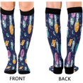 thumbnail image 2 of GZHJMY 1 Pair Space Sloth Compression Socks for Women Men, Knee High Stocking for Running,Athletic,Medical, 2 of 7