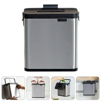 HEMOTON Stainless Steel Trash Can for Home Use Simple and Stylish Suitable for Kitchen Bathroom Office Silver