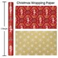 thumbnail image 3 of HOMERAL Christmas Wrapping Paper Roll - Red Gift Wrap with Nutcracker, Ballerina Girl, Berry and Snowflake - Perfect for Christmas - 17 Inch X 33 Feet, 3 of 6
