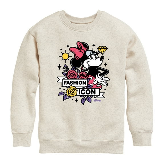 Disney - Minnie Mouse is a Fashion Icon - Youth Crewneck Fleece Sweatshirt