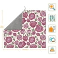 thumbnail image 2 of Dish Drying Mat, Rose Flowers Purple Highly Absorbent Drying Matt Kitchen Counter, Dish Mat Drying Pad Dishes Drainer Mats for Kitchen Counter or Sink, 16 x 18 inch, 2 of 6