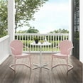 thumbnail image 3 of Crosley Furniture Tulip 3 Piece Metal Outdoor Bistro Set in Pastel Pink, 3 of 8