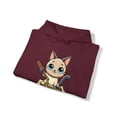 thumbnail image 4 of Kawaii Siamese Cat Pad Thai Purrfection Graphic Hoodie Sweatshirt, Sizes S-5XL, 4 of 4