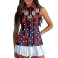 thumbnail image 3 of Whosucclay USA Flag Daisy Print Ladies Golf Sleeveless Athletic Tank Shirt Ladies Golf Shirts for Women, Casual Half Zip for Fitness Hiking Tennis, 3 of 8