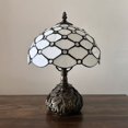 thumbnail image 5 of Tiffany Table Lamp White Stained Glass LED Bulb Included Dragonfly Base 10"W*10"D*14"H, 5 of 7