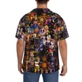 thumbnail image 3 of Lsque Five Nights At Freddy'S print Men's Cuban Collar Short Sleeve Shirt Summer Beachwear Casual Button Down Fashionable Vacation Leisure Shirt-Medium, 3 of 7