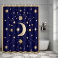 thumbnail image 6 of Bathroom Shower Curtain Yellow Moon Star Waterproof Shower Curtains with Hooks, Abstract Polka Dot on Dark Blue Bath Curtains Bathtub Curtain Home Decor 36x72in, 6 of 9