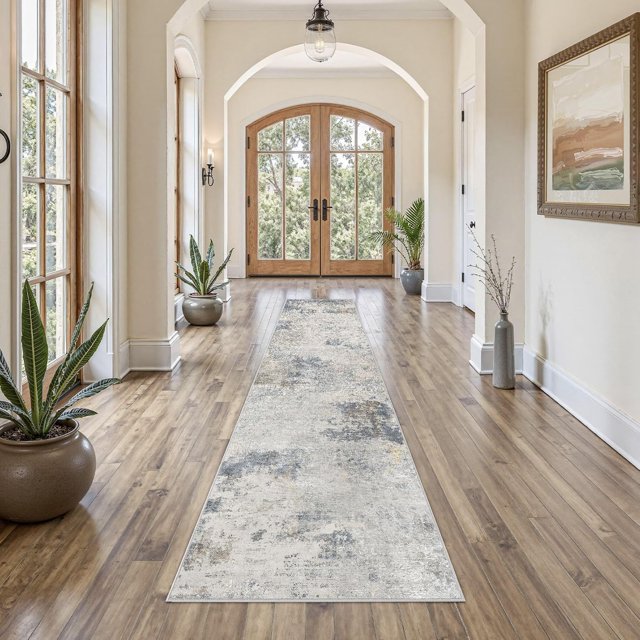 x Area Rug Living Room Rugs Washable Neutral Modern Abstract Soft Thin Large Rug Indoor Floor No Slip Rug Carpet for Bedroom Under Dining Table Home Office Decor Grey
