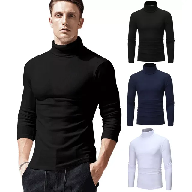 2 Playera Cuello Tortuga Perfecto Slim Fit Caballero Hombre