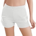 thumbnail image 3 of YiZYiF Kids Girls Glittery Shorts Elastic Sparkly Party High Waist Dance Shorts Athletic Gymnastics White 6, 3 of 5