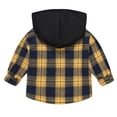 thumbnail image 3 of Boys Plaid Shirts Size 14-16 Toddler Boys Girls Long Sleeve Casual Plaid Prints Gentleman Hooded Tops Holiday Shirts T Shirt Z0C-Yellow, 4-5 Years, 3 of 6