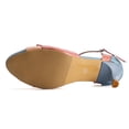 thumbnail image 5 of SZJXBUY Comfy Women's Sandals,Summer Casual Close Toe Low Heel Colorful Bow Pumps Block Heels Cute Bow Sweet Breathable Shoes Blue,41, 5 of 9