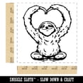 thumbnail image 2 of Happy Sloth Making Heart Arms Self-Inking Rubber Stamp Ink Stamper - Red Ink - Large 1-1/2 Inch, 2 of 7