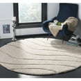 thumbnail image 3 of SAFAVIEH Florida Tabitha Geometric Waves Shag Area Rug, Cream/Beige, 5'3" x 7'6", 3 of 11